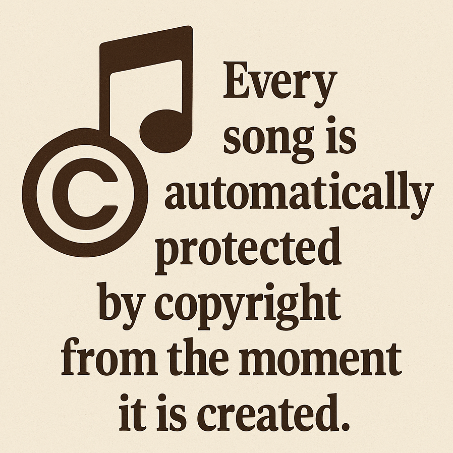 Every song is automatically protected by copyright from the moment it is created.