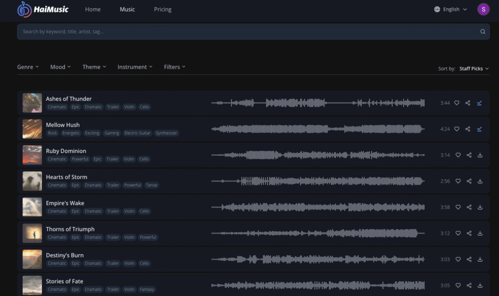 Hai Music provides everything you need to legally use studio-quality music